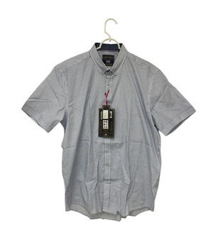 Guide London Premium Range Stretch Button Up Shirt Mens Size XL White Floral NWT